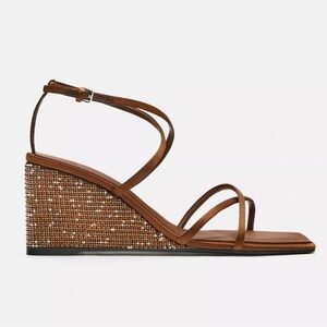 ✨ Zara Crystal Wedges Sandals - NWT ✨